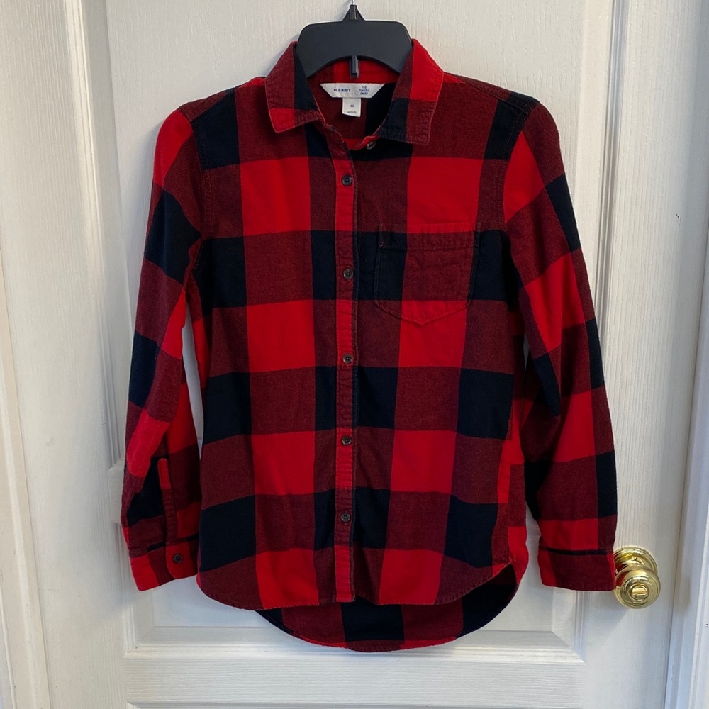 Old Navy Red and Black Flannel Shirt